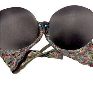 Xhilaration Polka Dot Push Up Underwire Bra  for Women 36c gray multicol…